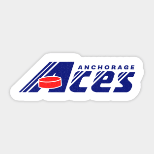 Defunct Anchorage Aces PSHL Hockey 1989 Sticker